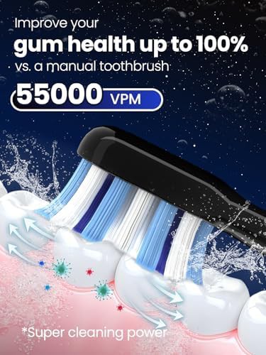 Black sonic whitening toothbrush with travel case — photo 5
