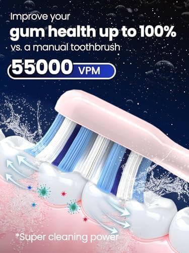 Pink rechargeable sonic toothbrush with timer — photo 5
