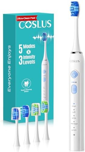 White ultra clean electric toothbrush for adults