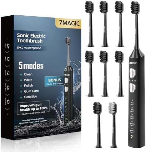 Sonic travel toothbrush in black finish