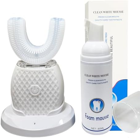 White ultrasonic wireless charging toothbrush