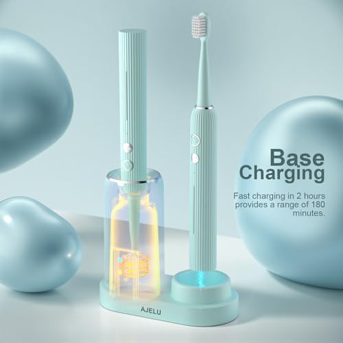 Mint green sonic toothbrush with drying station — photo 3