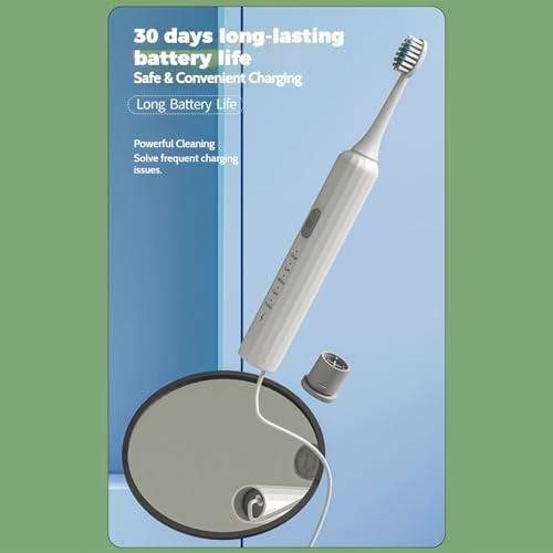 White sonic rechargeable brush for adults — photo 3