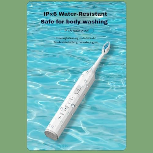 White sonic rechargeable brush for adults — photo 4