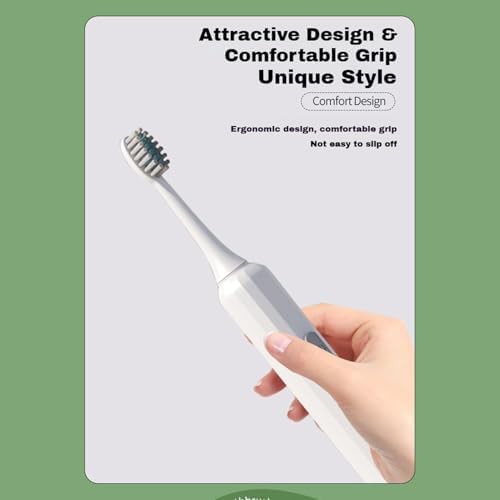 White sonic rechargeable brush for adults — photo 5