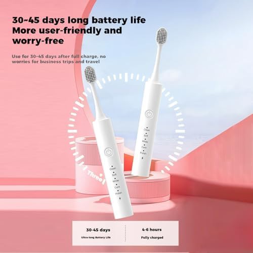 White adult toothbrush with five modes — photo 5
