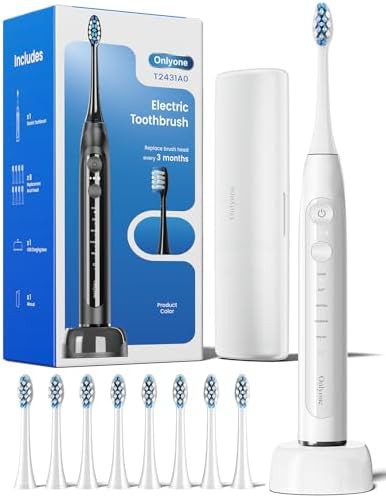 White electric toothbrush with wireless charging
