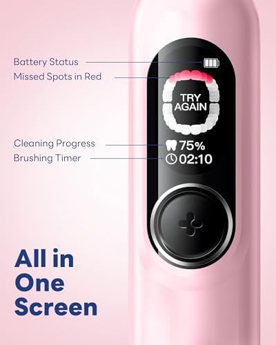Pink electric toothbrush with six heads — photo 3