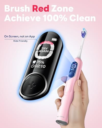 Pink electric toothbrush with six heads — photo 4