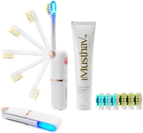 Blue foldable travel sonic toothbrush