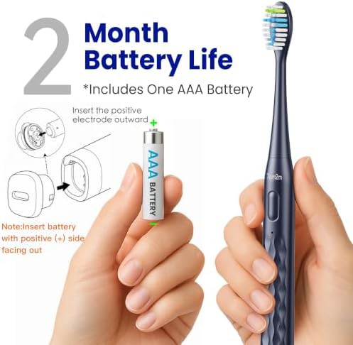 Navy battery powered travel sonic toothbrush — photo 4