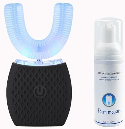 Black portable ultrasonic travel toothbrush