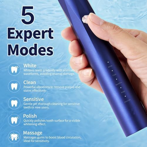 Blue sonic toothbrush with waterproof handle — photo 5