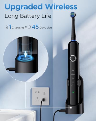 Rotating electric toothbrush with eight brush heads — photo 5