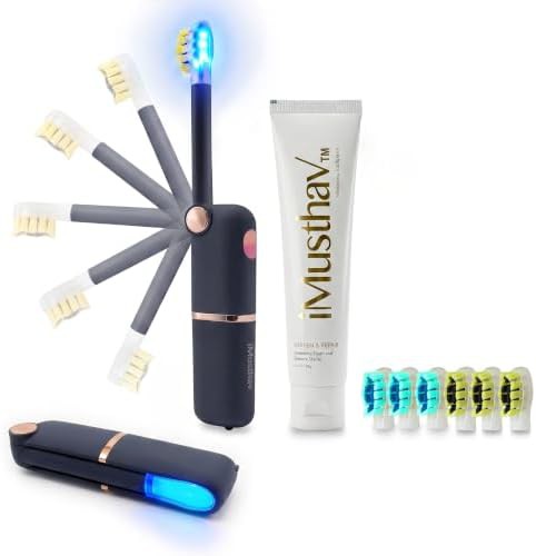 Foldable self cleaning led toothbrush