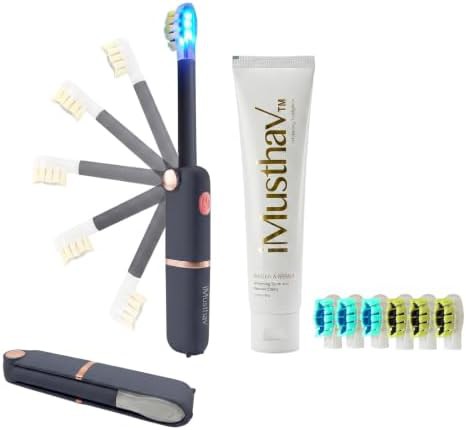 Adult foldable sonic whitening toothbrush