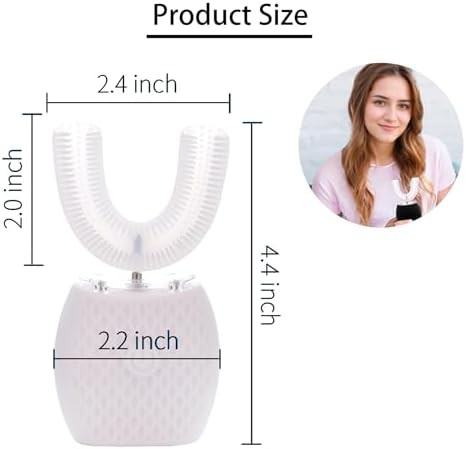 White ultrasonic automatic toothbrush with timer — photo 3