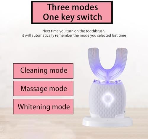 White ultrasonic automatic toothbrush with timer — photo 4