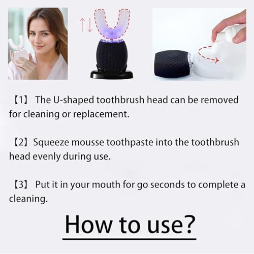 White ultrasonic automatic toothbrush with timer — photo 5