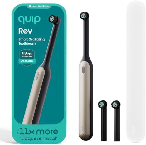 Black crescent smart oscillating toothbrush with app