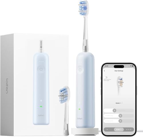 Blue ABS oscillating toothbrush with pressure sensor