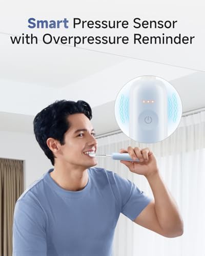 Blue ABS oscillating toothbrush with pressure sensor — photo 4