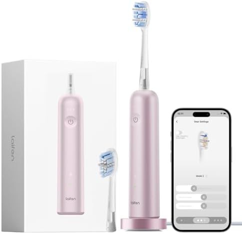 Pink sonic toothbrush with wide oscillation