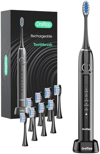 Black sonic toothbrush with memory mode