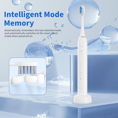 White sonic toothbrush with inductive charger — photo 3