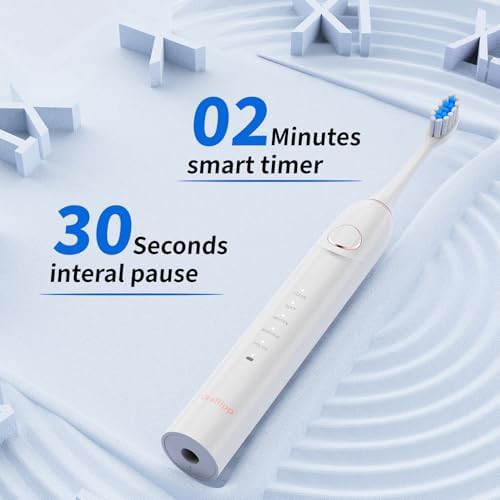White sonic toothbrush with inductive charger — photo 5