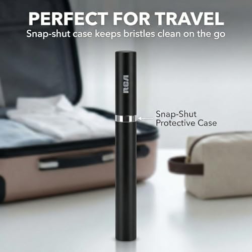 Black sonic battery powered travel toothbrush — photo 4