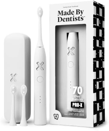 White sonic toothbrush for adults with travel case