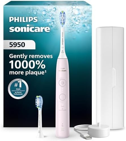 Pink 5950 rechargeable toothbrush with pressure sensor