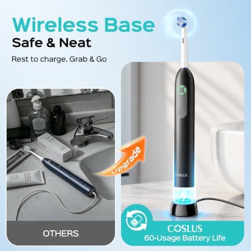 Black rotating rechargeable toothbrush for adults — photo 4