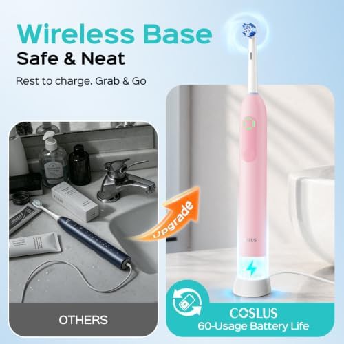 Pink rotating rechargeable toothbrush for adults — photo 4