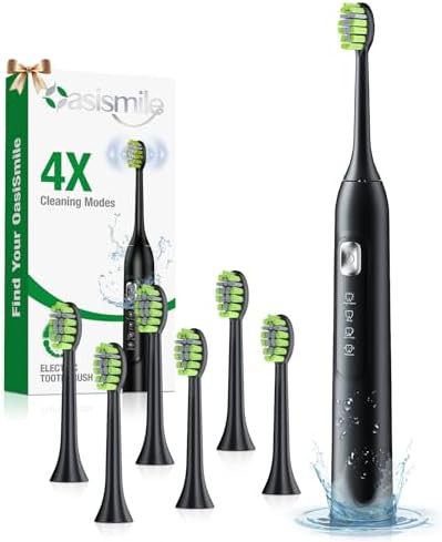 White rechargeable sonic toothbrush for sensitivity