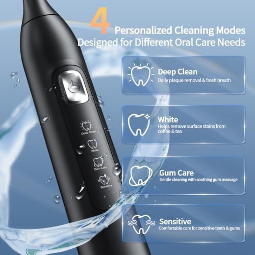 White rechargeable sonic toothbrush for sensitivity — photo 3
