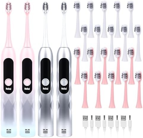 Four pack sonic rechargeable toothbrushes