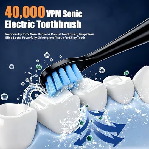 Waterproof sonic toothbrush with three heads — photo 3