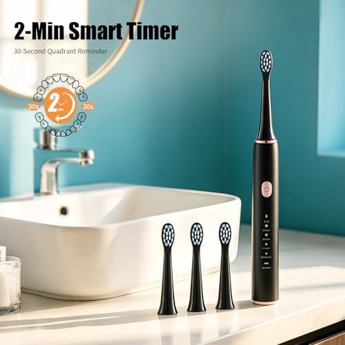 Waterproof sonic toothbrush with three heads — photo 4