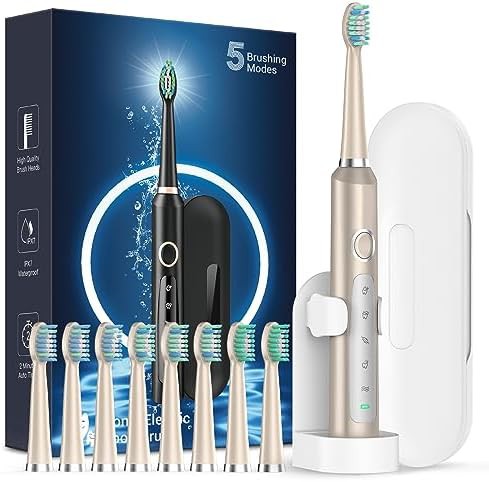 Champagne gold sonic toothbrush for adults
