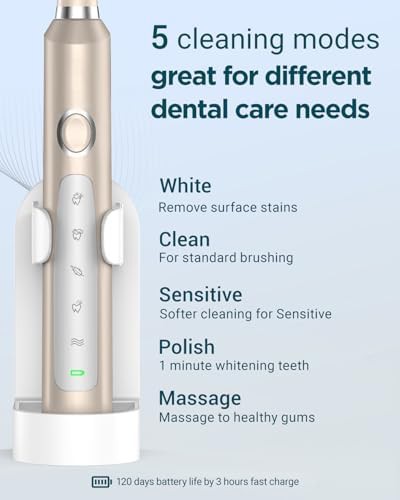 Champagne gold sonic toothbrush for adults — photo 5