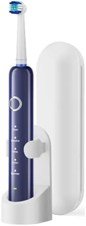 Black rotating rechargeable brush with case — photo 4
