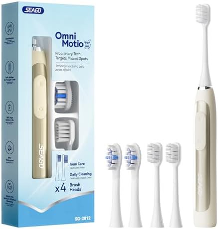 Beige Sonic Toothbrush Powered by Batteries