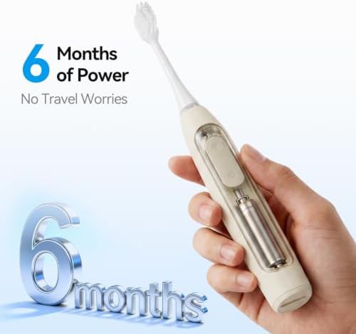 Beige Sonic Toothbrush Powered by Batteries — photo 4