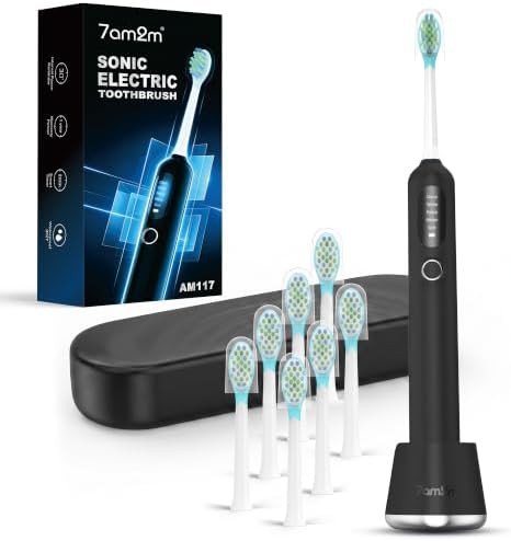 Sonic toothbrush with eight heads and case