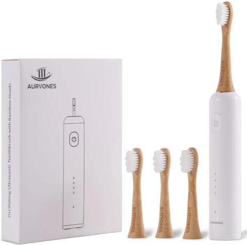 Ultrasonic oscillating toothbrush with bamboo heads