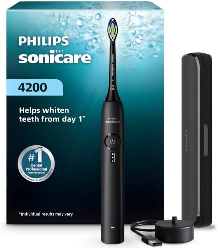 Black 4200 sonic rechargeable electric toothbrush
