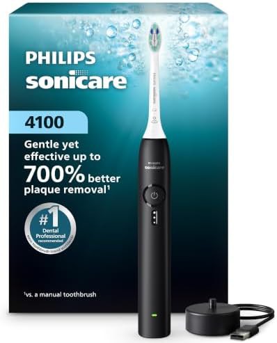 Black 4100 sonic rechargeable electric toothbrush
