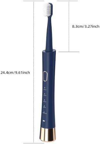 White waterproof sonic toothbrush with eight heads — photo 5